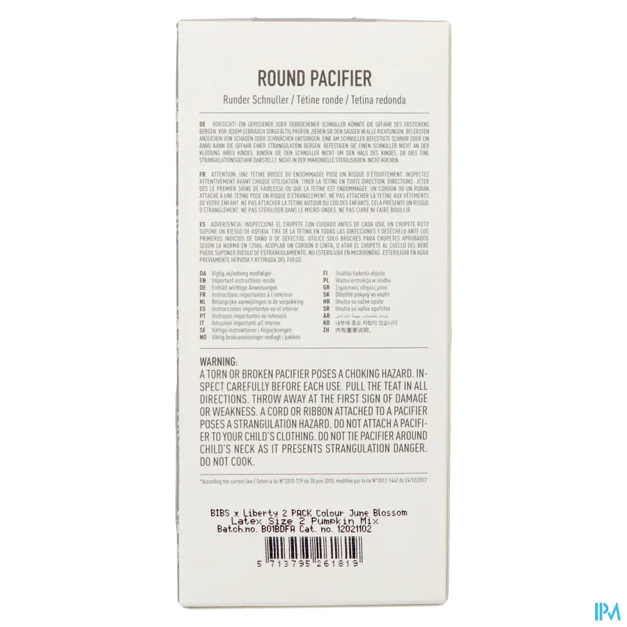 packshot van Bibs 2 Fopspeen Duo Liberty Garden Blossom Pumpk.2