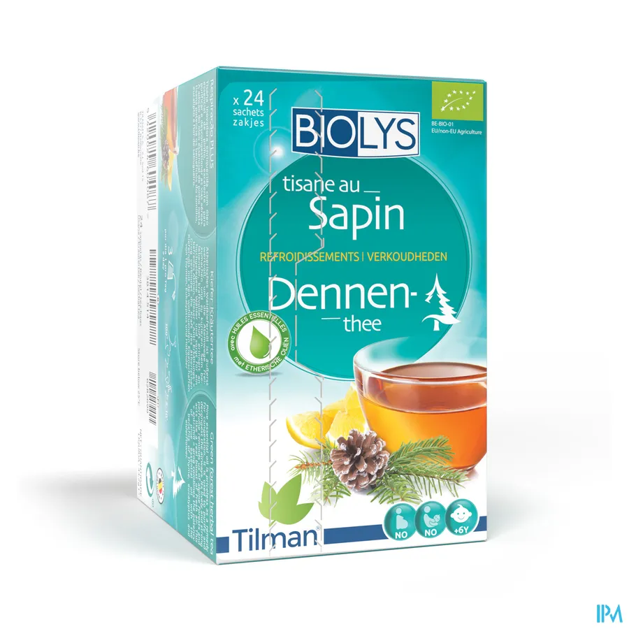 packshot van Tilman Biolys Dennenthee Grove Den 24 zakjes