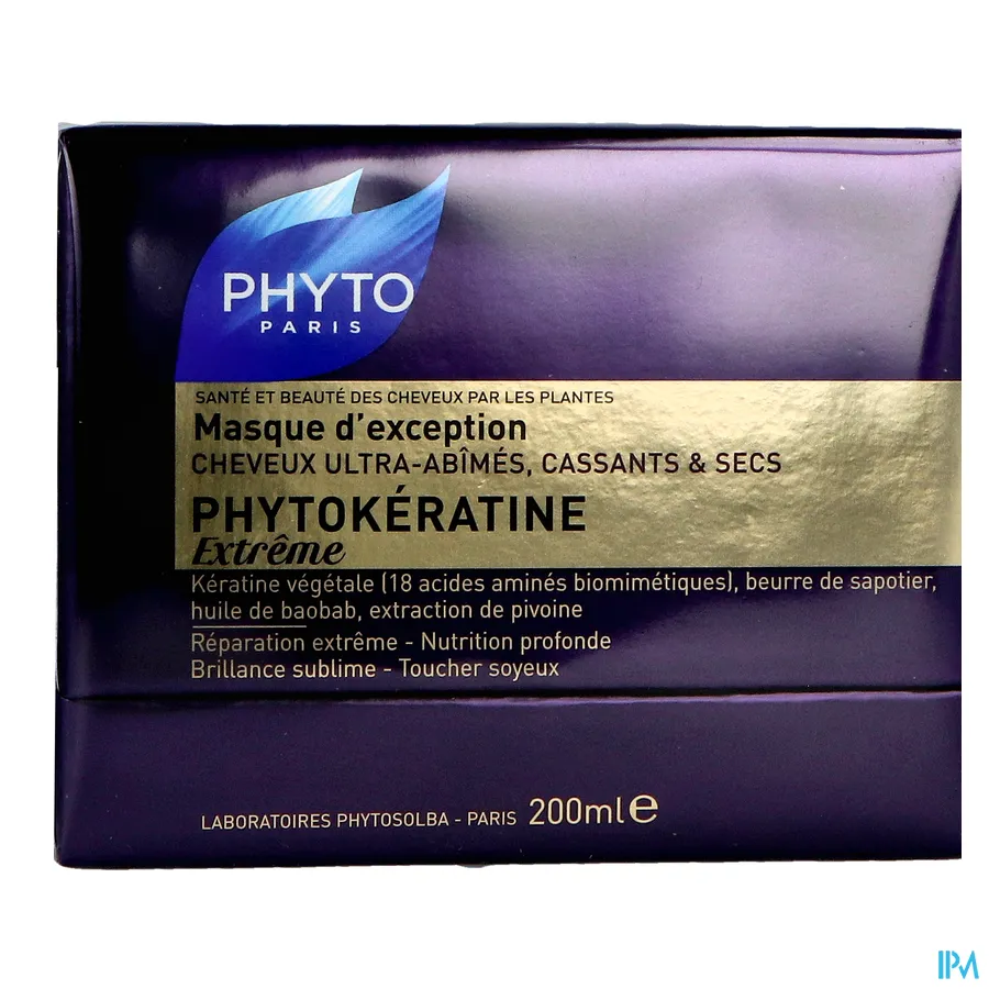 packshot van Phyto Phytokératine Extrême Uitzonderlijk Masker voor Zeer Beschadigd, Broos en Uitgedroogd Haar 200 ml