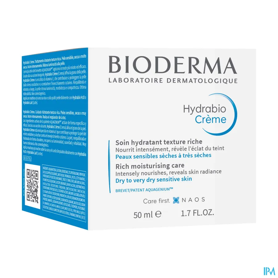 packshot van Bioderma Hydrabio Crème 50 ml