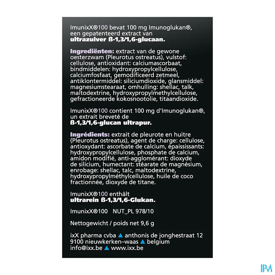 packshot van ImunixX 100 30 Tabletten