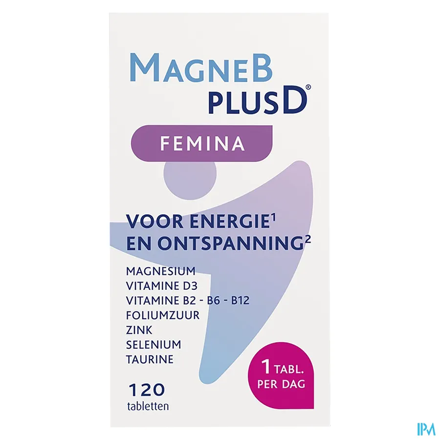 packshot van Magne B plus D Femina 120 Tabletten