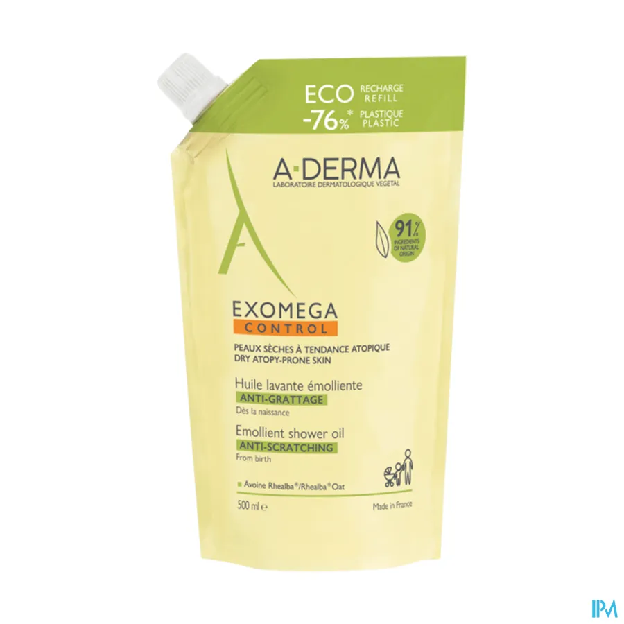 packshot van Aderma Exomega Control Olie Emolierend Refill 500 ml