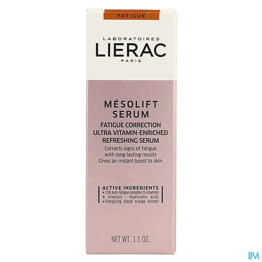 packshot van Lierac Mésolift Serum Vermoeidheidswerend Vitaminerijk Fris Serum voor een Stralende Teint 30 ml