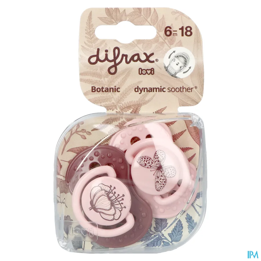 packshot van Difrax Fopspeen Dynamic Botanic 6-18m