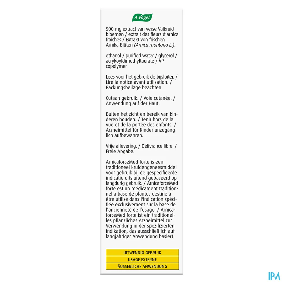 packshot van A. Vogel ArnicaforceMed Forte Gel 100 ml