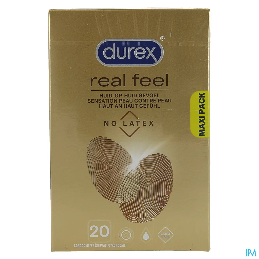 packshot van Durex Real Feel voor Huid-op-Huid Gevoel zonder Latex 20 Condooms
