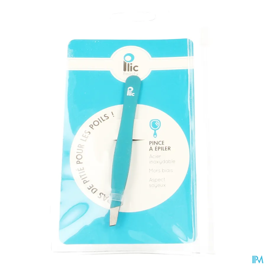 packshot van Plic Epileerpincet met Schuine Punt Blauwgroen