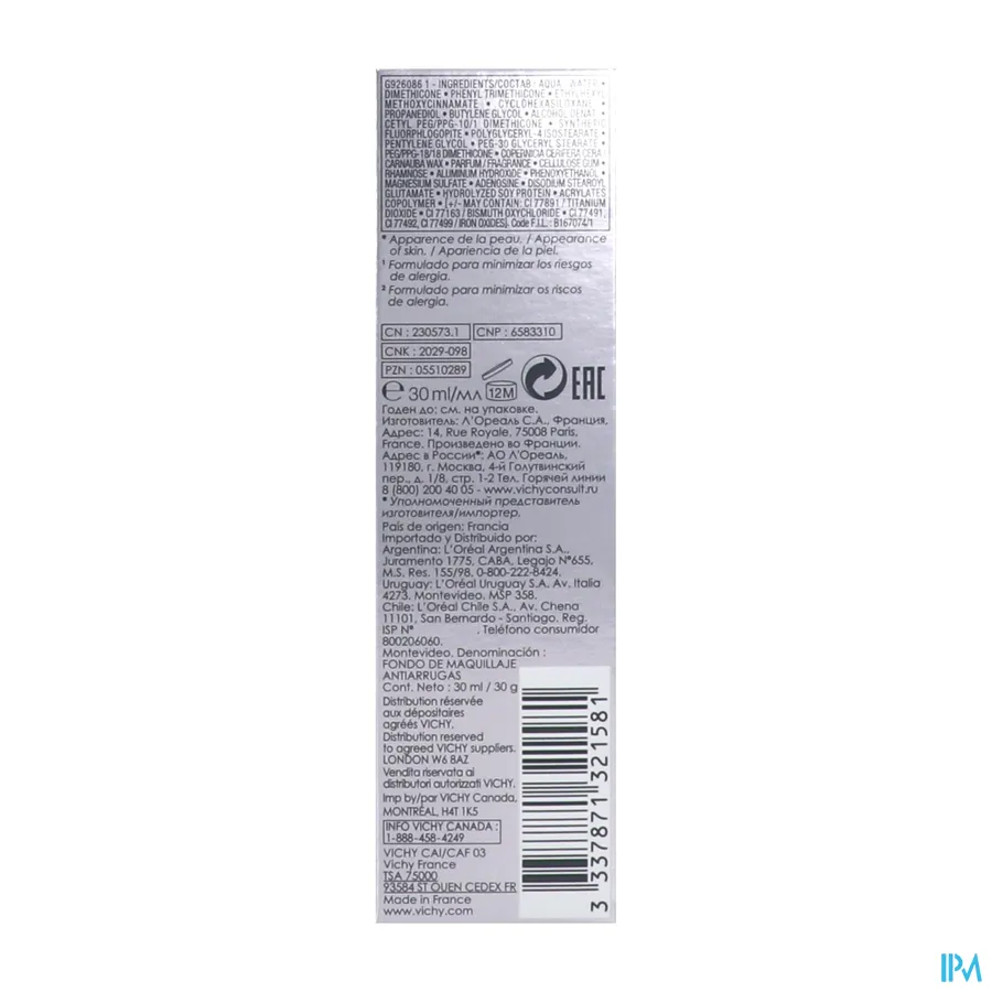 packshot van Vichy Liftactiv Flexiteint 45 Gold 30 ml