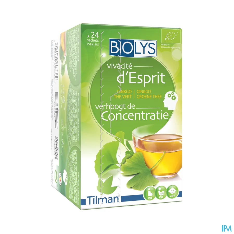 packshot van Tilman Biolys Concentratie Ginkgo-Groene Thee 24 zakjes