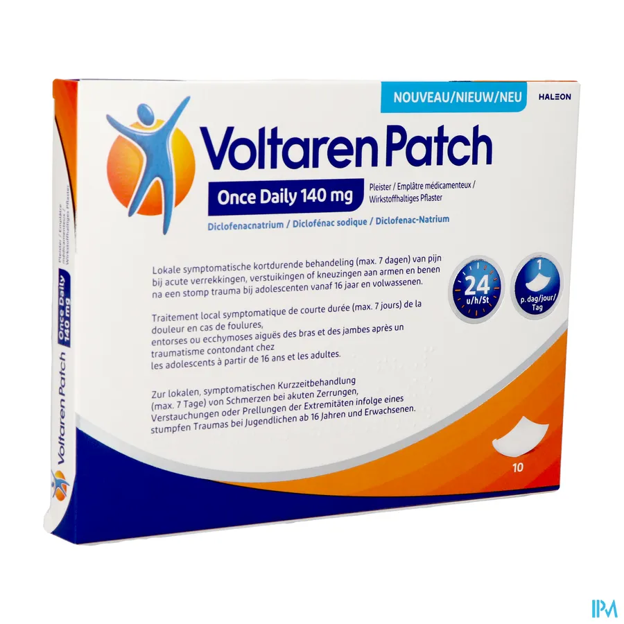 packshot van Voltaren Patch 140mg Once Daily Pleister 10