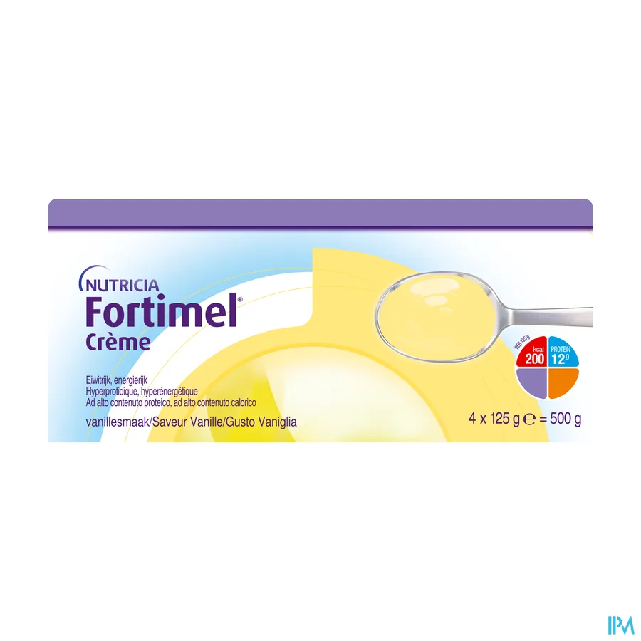 packshot van Fortimel Crème Vanille 4 x 125 g