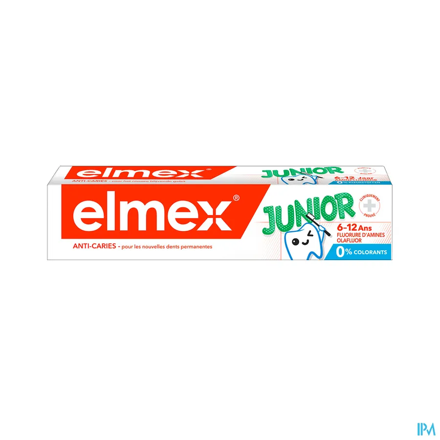 packshot van Elmex Junior Tandpasta met Aminefluoride voor Kinderen van 6-12 Jaar 75 ml