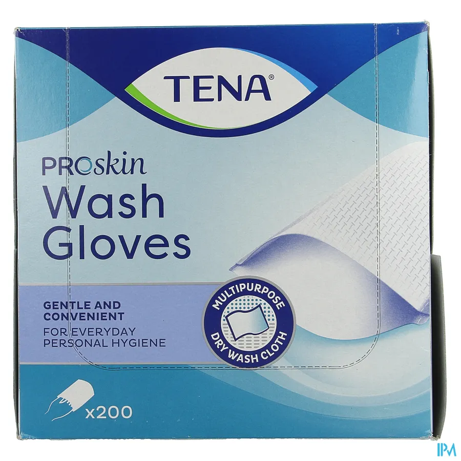 packshot van TENA ProSkin Wet Wash Gloves 8 stuks - zonder parfum