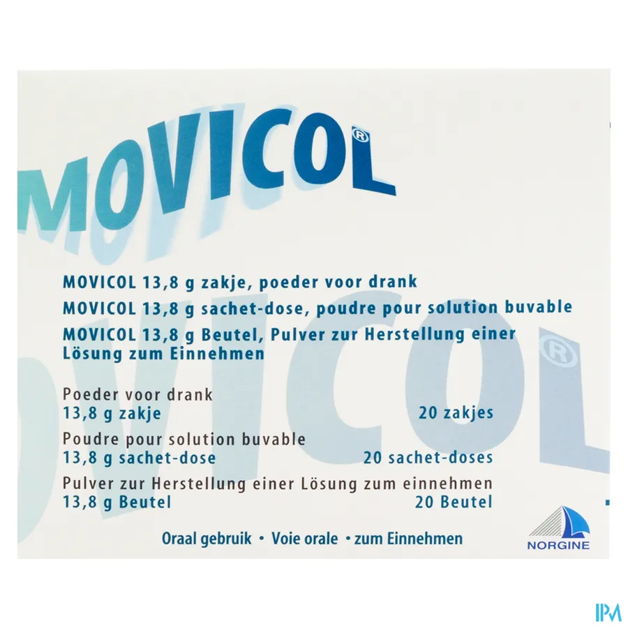 packshot van Movicol 20 zakjes