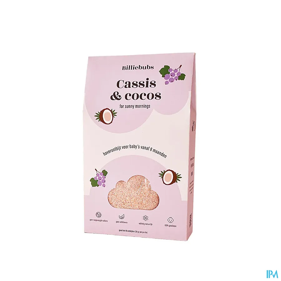packshot van Billiebubs Sunny Mornings Cassis&Cocos 300 g