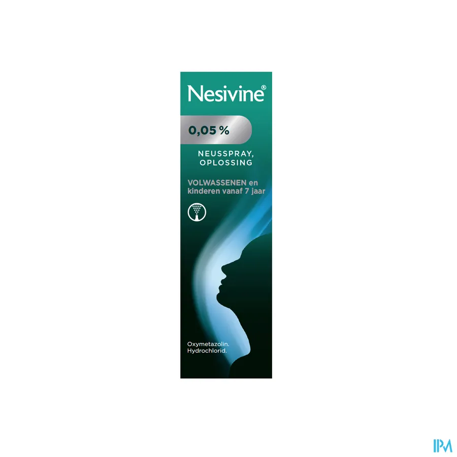 packshot van Nesivine 0,05% Neusspray voor Volwassenen en Kinderen vanaf 7 Jaar Spray 10 ml