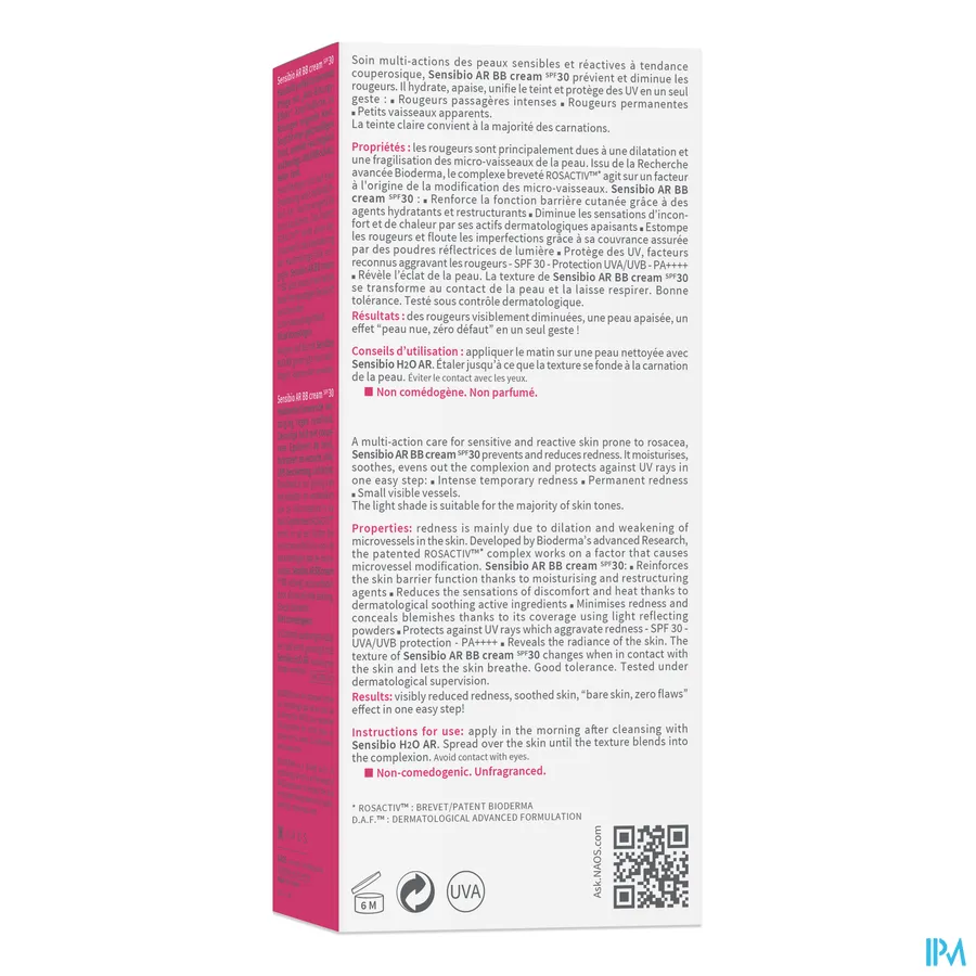 packshot van Bioderma Sensibio Ar BB Crème Zonder parfum 40 ml