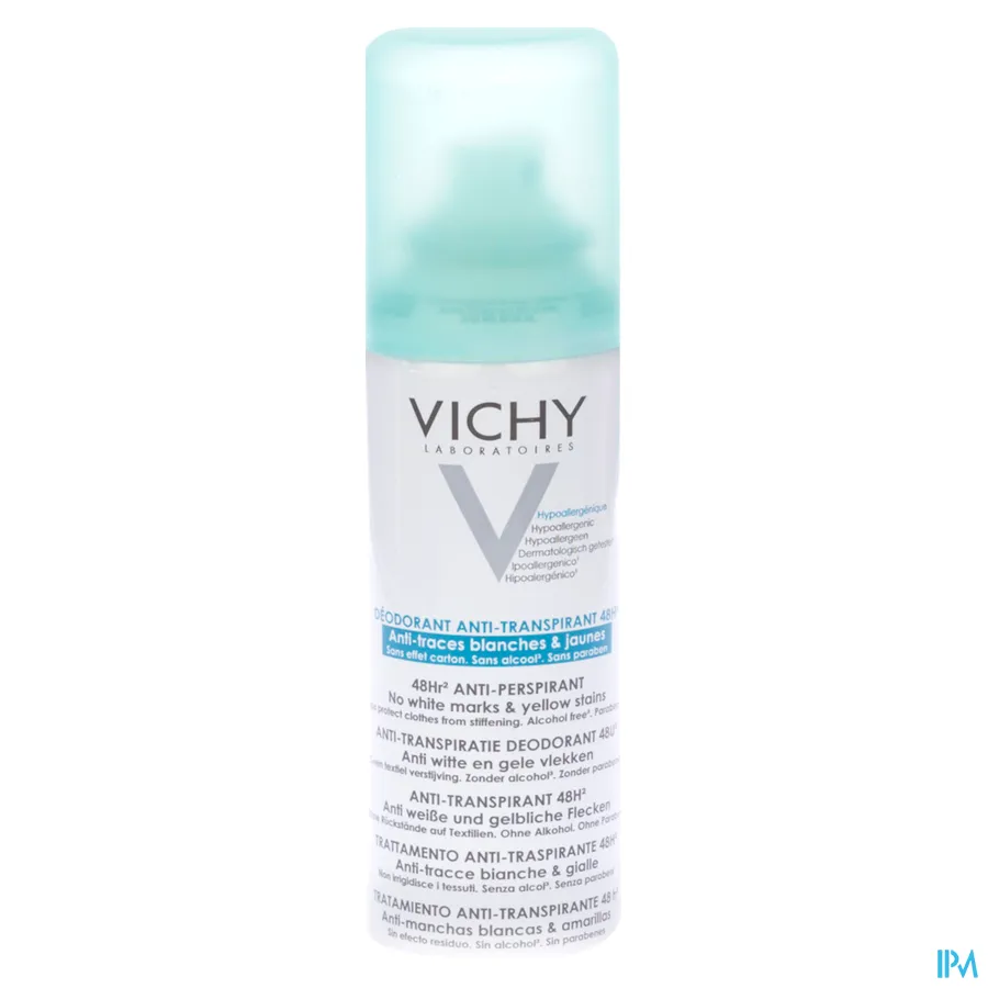 packshot van Vichy Deodorant Spray Anti-Transpiratie 48 uur Anti-Witte en Gele Vlekken 125 ml