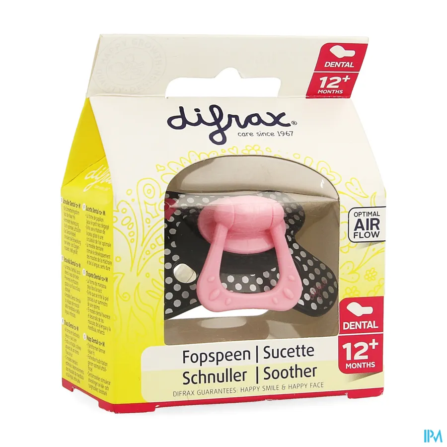 packshot van Difrax Fopspeen Dental Semi Filled +12m