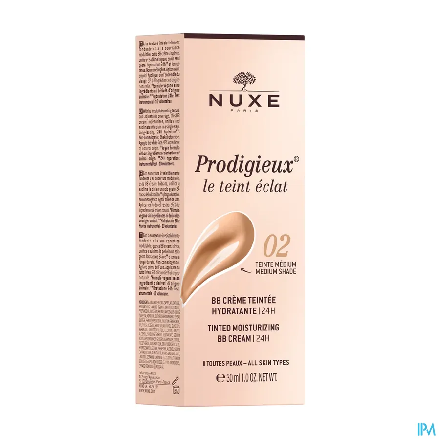 packshot van Nuxe Prodigieux Bb Creme Medium Getinte 02 30ml