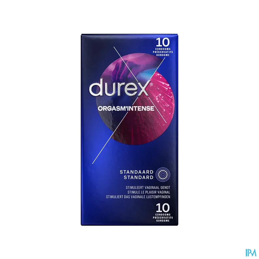 packshot van Durex Orgasm'Intense met Stimulerende Gel en Textuur voor Haar 10 Condooms