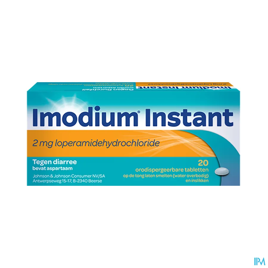 packshot van Imodium Instant 20 tabletten