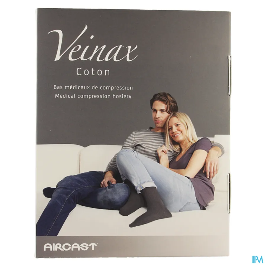 packshot van Veinax Therapeutisch Elastische Kousen 15-20 mmHg Man Kous Katoen Zwart Maat 2L 1 Paar