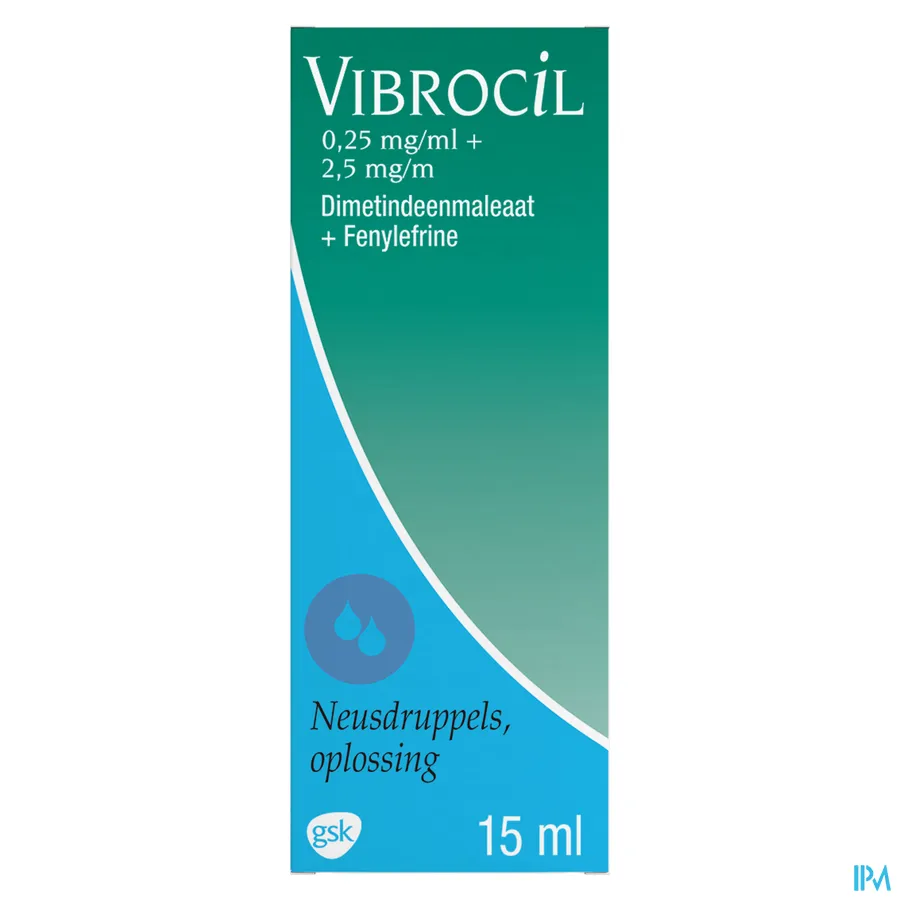 packshot van Vibrocil Neusdruppels bij Rhinitis 15 ml