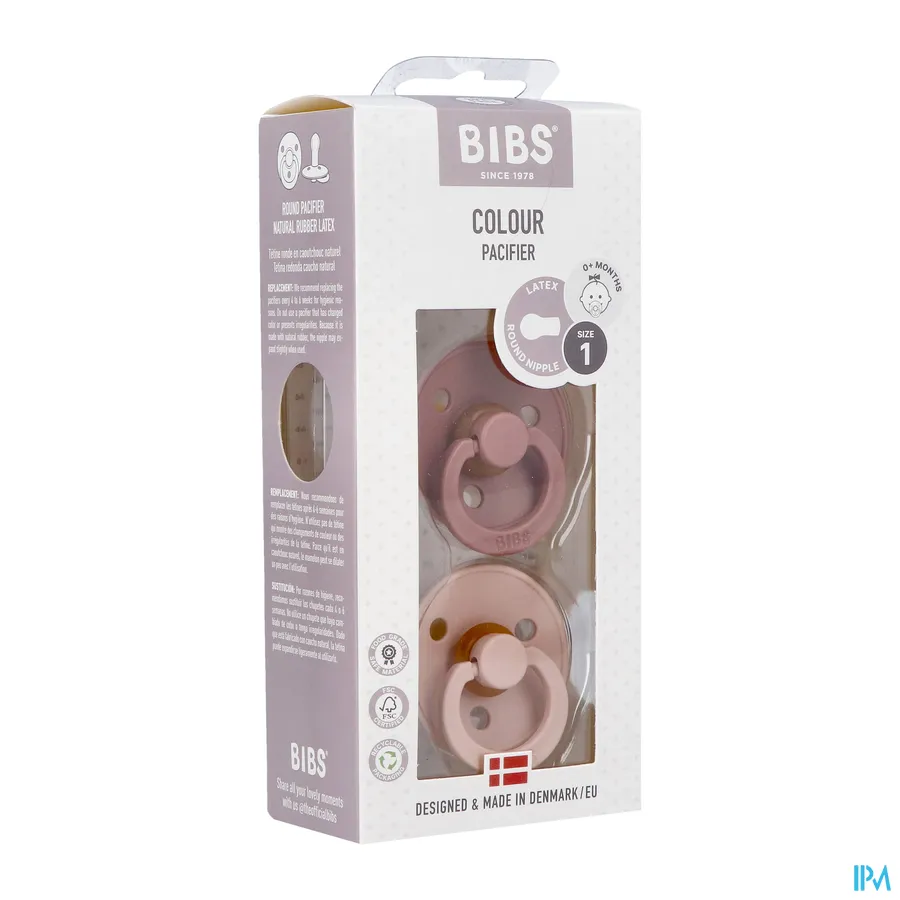 packshot van Bibs Fopspeen Duo Woodchuck/Blush 0-6 2 stuks