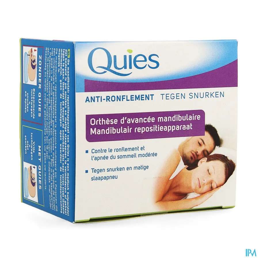 packshot van Quies Mandibulair Repositieapparaat tegen Snurken en Matige Slaapapneu 1 Stuk