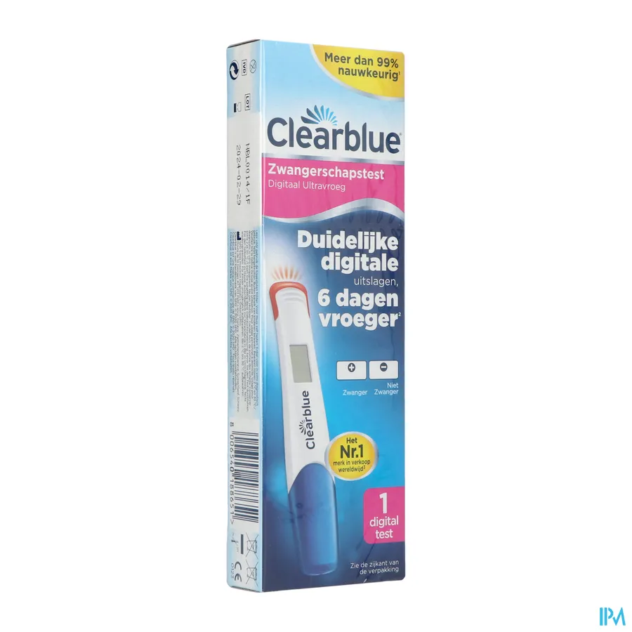 packshot van Clearblue Zwangerschapstest Digitaal Ultravroeg 1 stuk