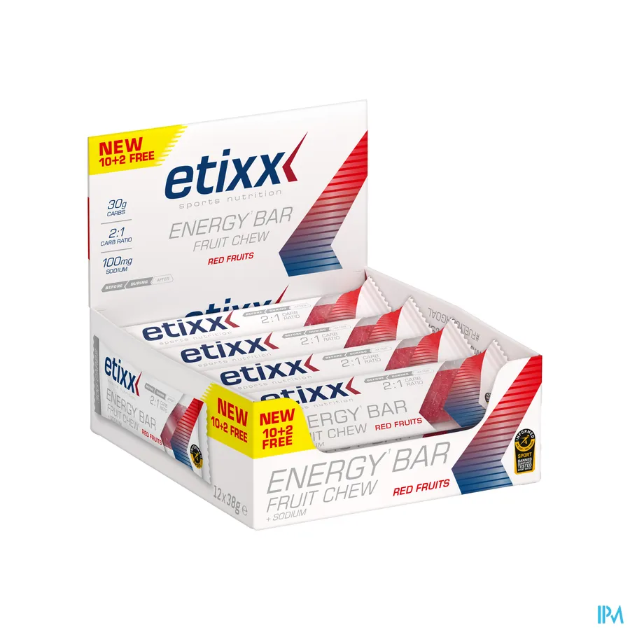 packshot van Etixx Energy Bar Fruit Red Fruits 12x38g
