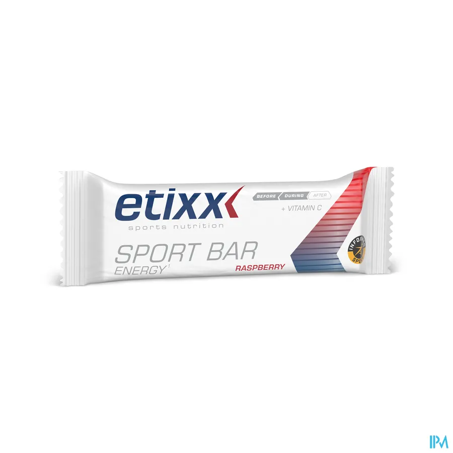 packshot van Etixx Energy Sport Bar met Frambozensmaak en Vitamine C 12 x 40g