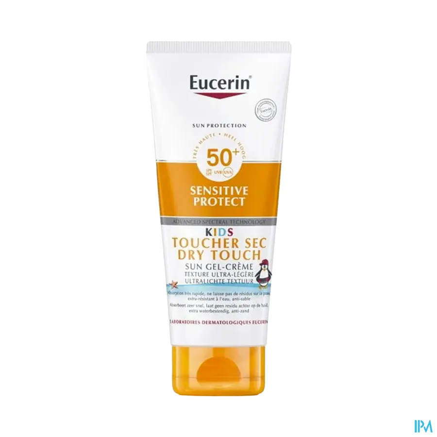 packshot van Eucerin Kids Sensitive Protect Dry Touch Sun Gel-Crème SPF 50+ 200 ml