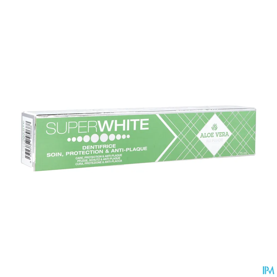 packshot van Superwhite Tandpasta Aloë Vera 75 ml