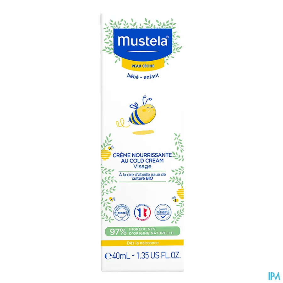 packshot van Mustela Baby en Kind Voedende Gelaatscrème met Cold Cream voor Droge Huid 40 ml