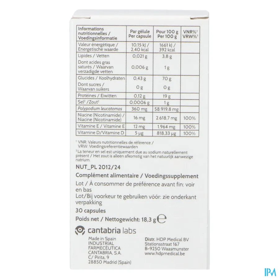 packshot van Heliocare 360 D Plus 30 capsules