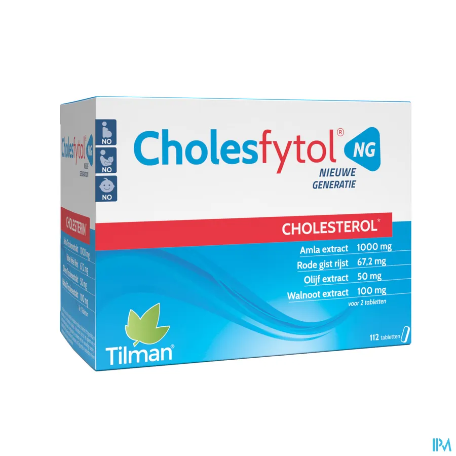 packshot van Cholesfytol NG voor Cholesterol met Rode Gist Rijst en Olijfextract 112 Tabletten
