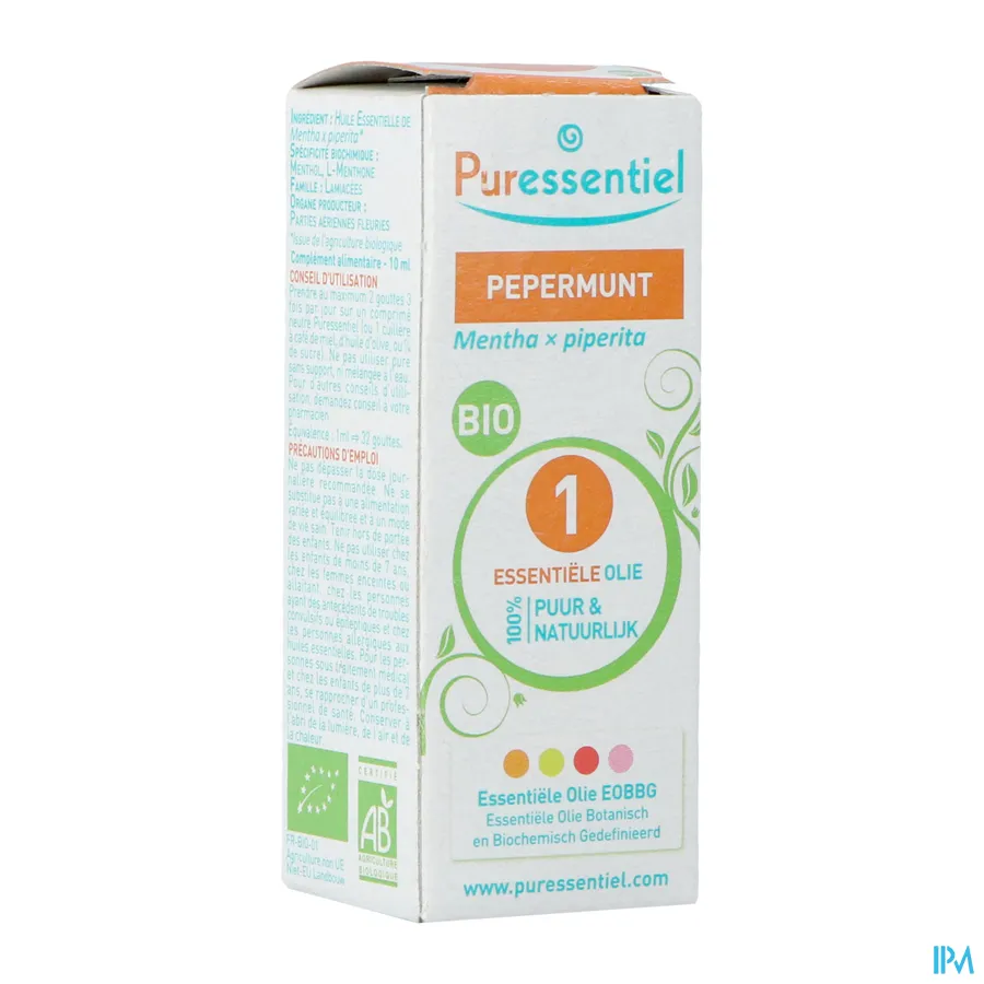 packshot van Puressentiel Essentiële Olie Pepermunt Bio 10 ml