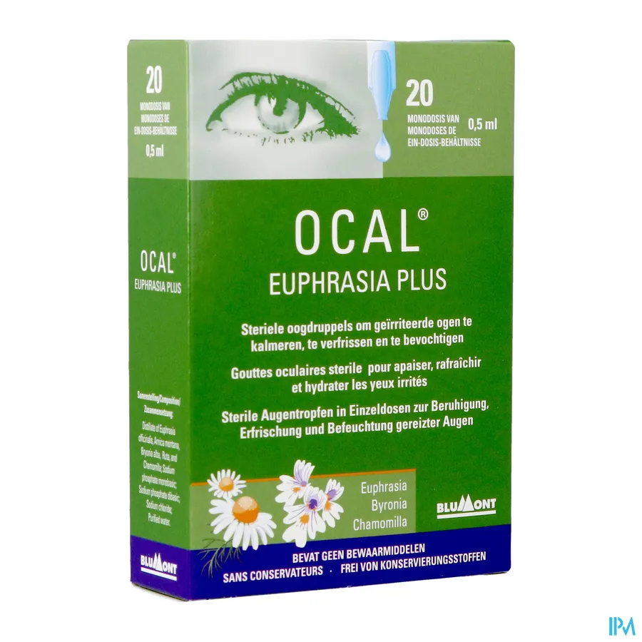 packshot van Ocal Euphrasia Plus Monodoses 20 x 0,5 ml