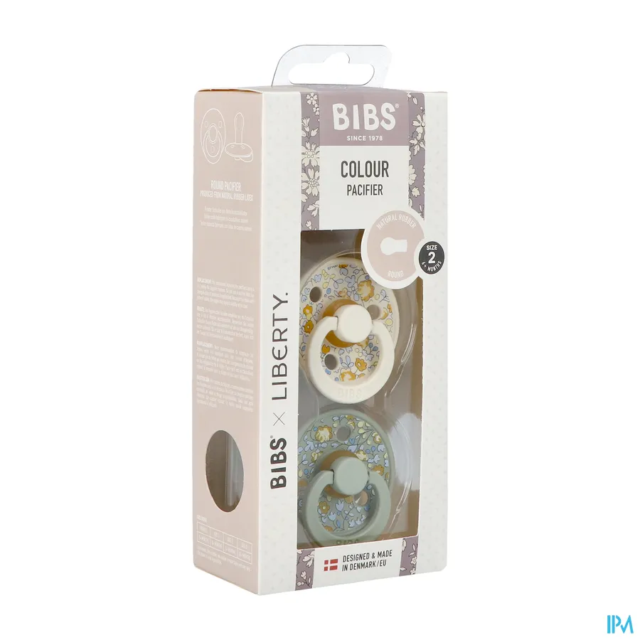 packshot van Bibs 2 Fopspeen Liberty Latex Rond Duo Eloise Sage