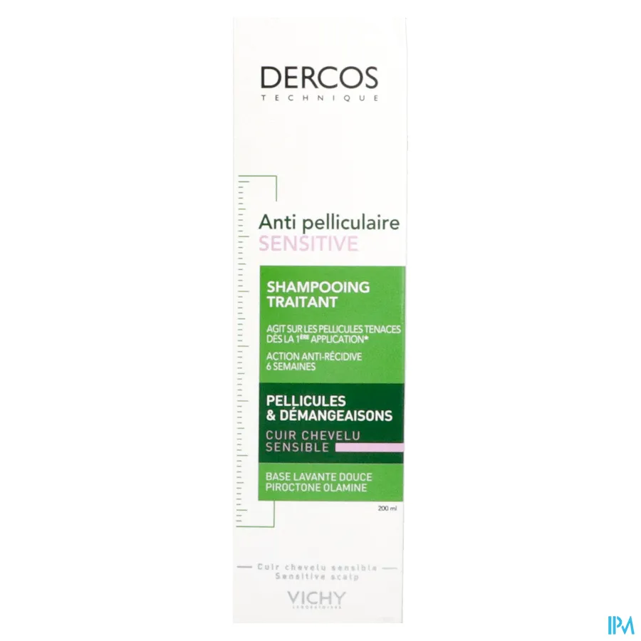packshot van Vichy Dercos Anti-Roos Shampoo voor Gevoelige Hoofdhuid 200 ml