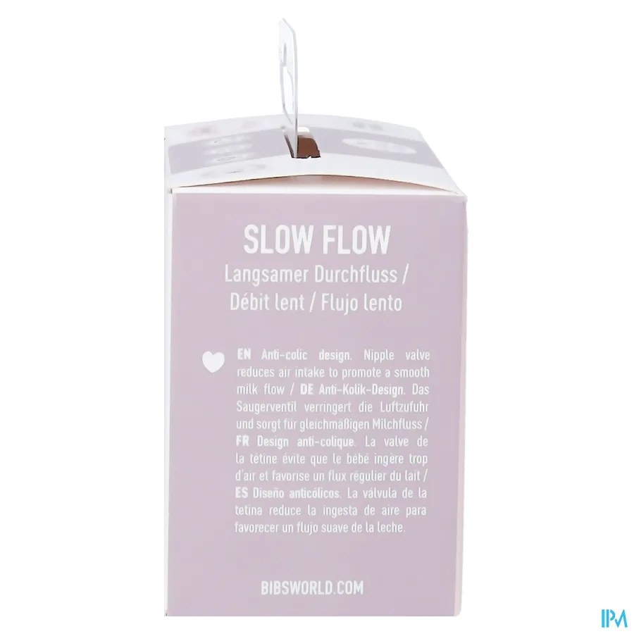 packshot van Bibs Zuigfles Spenen Latex Duopack Slow