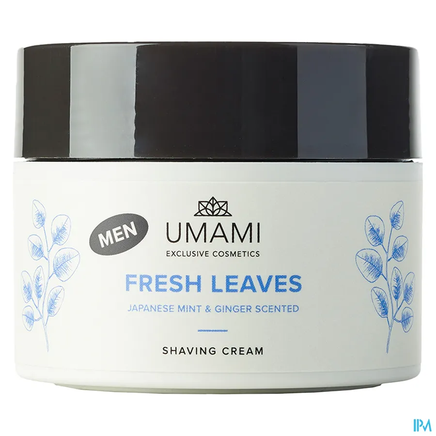 packshot van Umami Fresh Leaves Japanse Munt en Gember Shaving Cream 250 ml