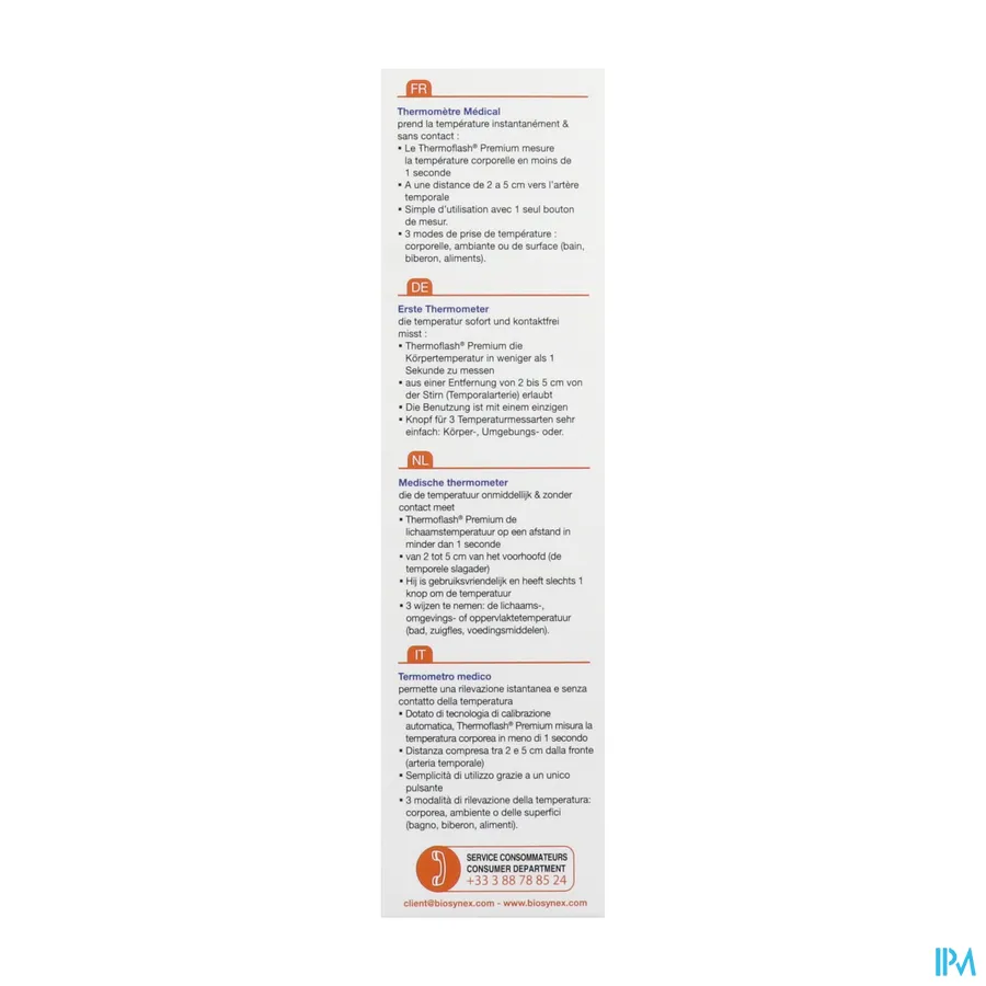 packshot van Biosynex Thermometer Thermoflash LX26 Premium