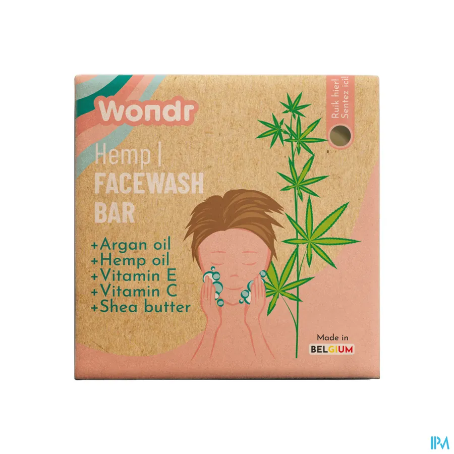 packshot van WONDR Facewash Bar Hemp Infusion 82 g