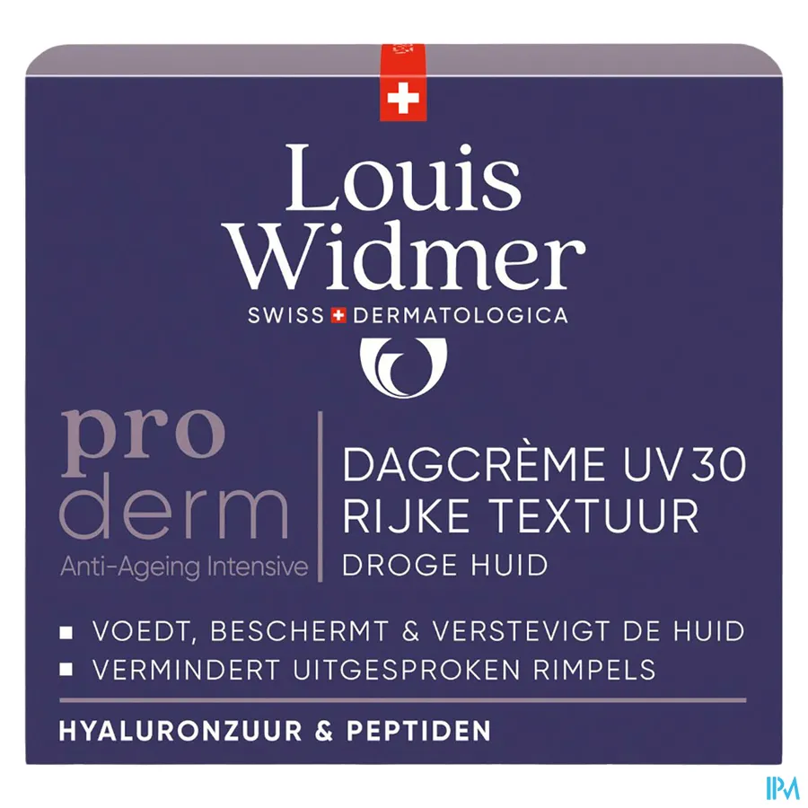 packshot van Louis Widmer Proderm Dagcrème UV 30 Rijke Textuur 50 ml - met parfum