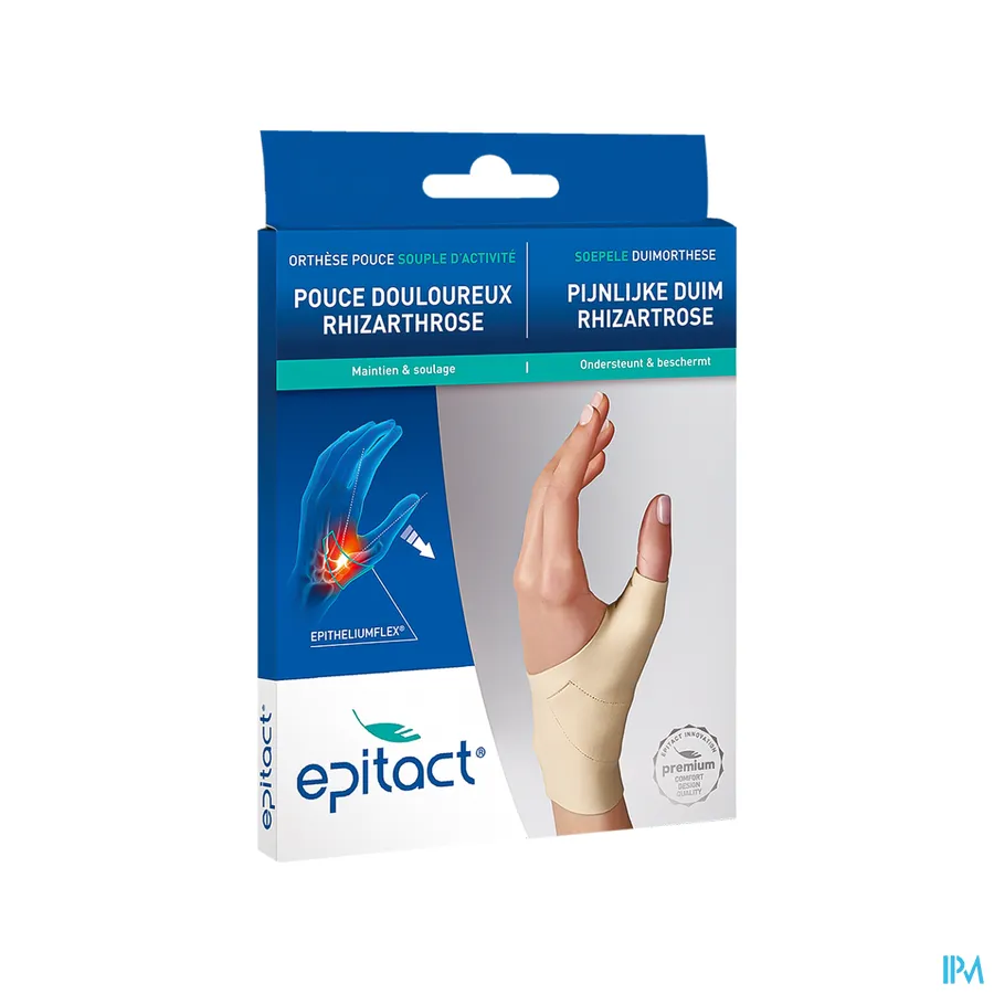 packshot van Epitact Soepele Proprioceptieve Orthese voor Pijnlijke Duim, Rhizartrose voor Linkerhand Medium