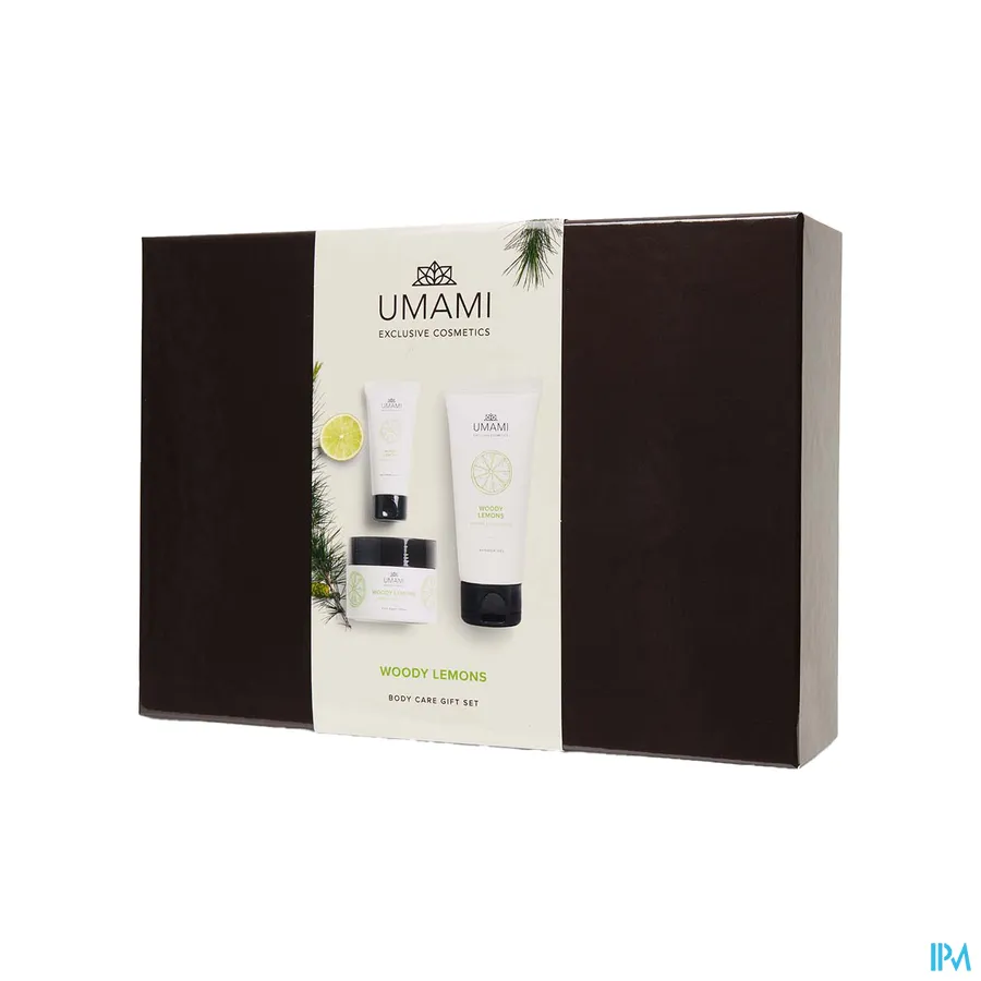 packshot van Umami Woody Lemons Giftset Body 200 ml